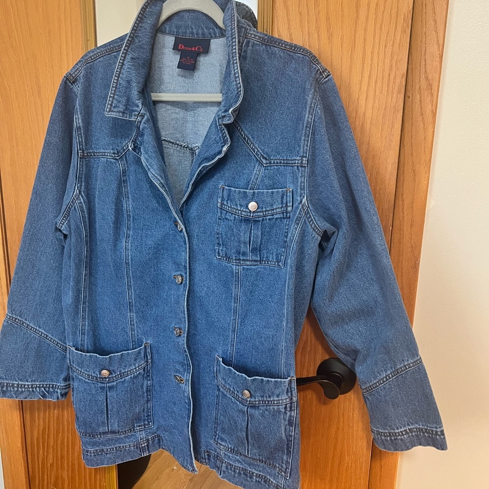 Denim&Co Classic Blue Utility Chore Jacket